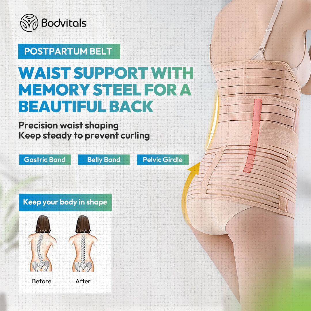 Bodvitals 3 in 1 Postpartum Belt After Delivery Support Recovery Body Shaper Belt for Women for After Birth Postnatal C section Waist Pelvis